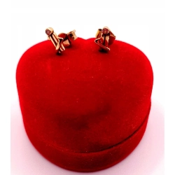 Złote kolczyki z Cyrkoniami sztyft PR.585 W:1,21gr InterSKLEP