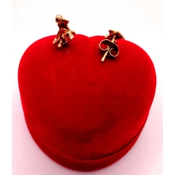 Złote kolczyki z Cyrkoniami sztyft PR.585 W:1,21gr InterSKLEP