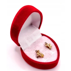 Złote kolczyki z Cyrkoniami sztyft PR.585 W:1,21gr InterSKLEP