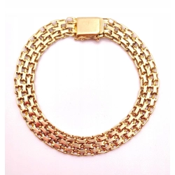 Złota bransoletka Bismarck PR.585 W:18,85gr Dł.20cm InterSKLEP