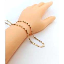 Złoty łańcuszek ogniwkowy szer.3mm Pr.585 W:7,74gr Dł:52cm