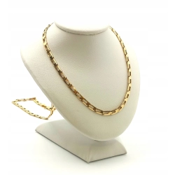 Złoty łańcuszek ogniwkowy szer.3mm Pr.585 W:7,74gr Dł:52cm