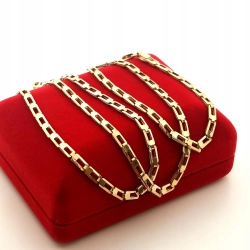 Złoty łańcuszek ogniwkowy szer.3mm Pr.585 W:7,74gr Dł:52cm