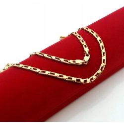 Złoty łańcuszek ogniwkowy szer.3mm Pr.585 W:7,74gr Dł:52cm
