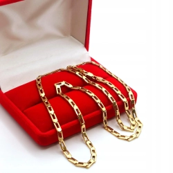 Złoty łańcuszek ogniwkowy szer.3mm Pr.585 W:7,74gr Dł:52cm