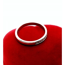 Złoty pierścionek obrączka z diamentami 11szt 0,14ct Pr.585 W:2,55gr R.16