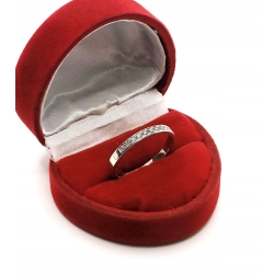 Złoty pierścionek obrączka z diamentami 11szt 0,14ct Pr.585 W:2,55gr R.16