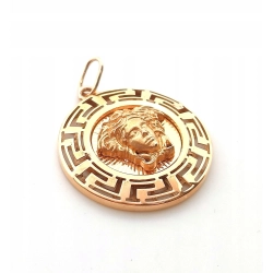 Złota zawieszka okrągła z głową meduzy Pr.750 W:3,08gr Śred.2cm