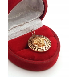 Złota zawieszka okrągła z głową meduzy Pr.750 W:3,08gr Śred.2cm