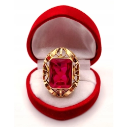 Złoty pierścionek z Rubinem PR.585 W:10,95gr R.16 InterSKLEP