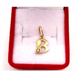 Złota zawieszka Litera B PR.585 W:0,80gr InterSKLEP