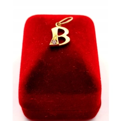 Złota zawieszka Litera B PR.585 W:0,80gr InterSKLEP