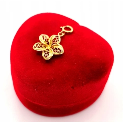 Złota zawieszka charms Ażurowy kwiat PR.585 W:0,76gr InterSKLEP