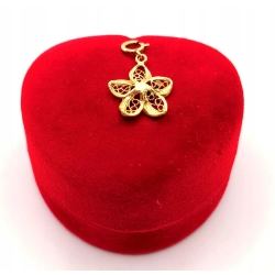 Złota zawieszka charms Ażurowy kwiat PR.585 W:0,76gr InterSKLEP