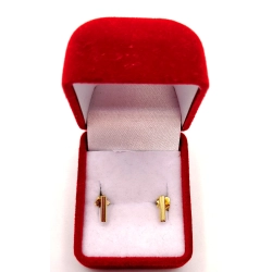Złote kolczyki Rurki sztyft PR.585 W:0,62gr InterSKLEP