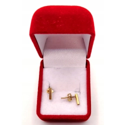 Złote kolczyki Rurki sztyft PR.585 W:0,62gr InterSKLEP