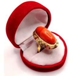 Złoty pierścionek z Koralem PR.750 W:9,06gr R.17 InterSKLEP