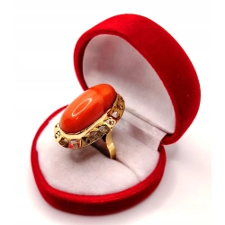 Złoty pierścionek z Koralem PR.750 W:9,06gr R.17 InterSKLEP