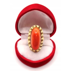 Złoty pierścionek z Koralem PR.750 W:9,06gr R.17 InterSKLEP