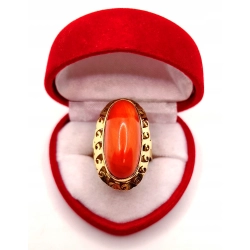Złoty pierścionek z Koralem PR.750 W:9,06gr R.17 InterSKLEP