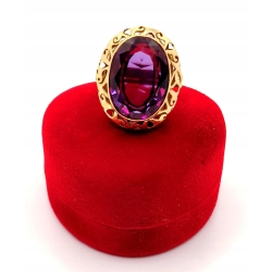 Złoty pierścionek z Ametystem PR.750 W:7,77gr R.15 InterSKLEP