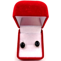 Złote kolczyki z Onyksem sztyft PR.585 W:1,59gr InterSKLEP