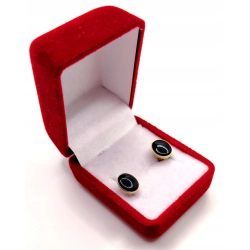 Złote kolczyki z Onyksem sztyft PR.585 W:1,59gr InterSKLEP