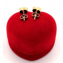 Złote kolczyki z Onyksem sztyft PR.585 W:1,59gr InterSKLEP