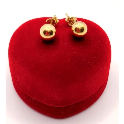 Złote kolczyki Kulki sztyft PR.585 W;2,21gr InterSKLEP