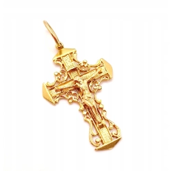 Złota zawieszka ażurowy krzyż z Chrystusem PR.583 W:4,16gr InterSKLEP
