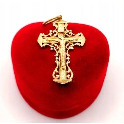 Złota zawieszka ażurowy krzyż z Chrystusem PR.583 W:4,16gr InterSKLEP