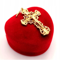 Złota zawieszka ażurowy krzyż z Chrystusem PR.583 W:4,16gr InterSKLEP