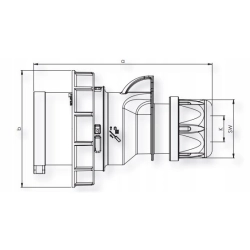 Wtyczka siłowa plastikowa 32A/5P 400V IP67 prze. czerwona SHARK 0252-6 PCE