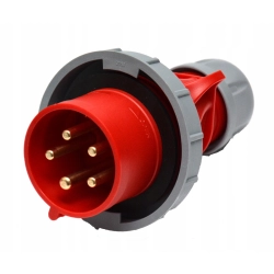 Wtyczka siłowa plastikowa 32A/5P 400V IP67 prze. czerwona SHARK 0252-6 PCE