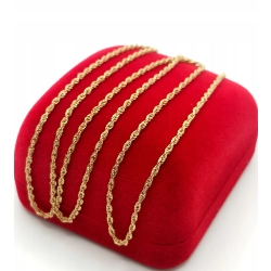 Złoty łańcuszek Kordel długi Pr.750 W:1,43gr Dł:58cm