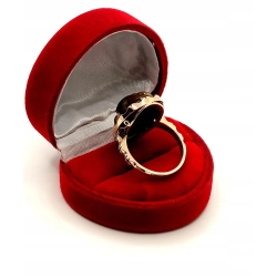 Złoty pierścionek sygnet z rzeźbą w Tygrysim Oku Pr.585 W:8,36gr R.17