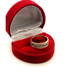 Złota obrączka zdobiona Bicolor szer.6mm Pr.585 W:5,74gr r.13