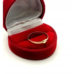 Złoty pierścionek serce z cyrkonią pr.585 W:1gr Roz.18