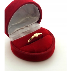 Złoty pierścionek serce z cyrkonią pr.585 W:1gr Roz.18