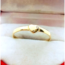 Złoty pierścionek serce z cyrkonią pr.585 W:1gr Roz.18