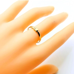 Złoty pierścionek serce z cyrkonią pr.585 W:1gr Roz.18