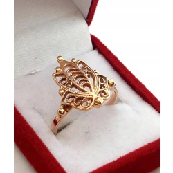 Złoty pierścionek ażurowy Lotos Pr.583 W:3,12gr R.17