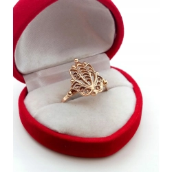 Złoty pierścionek ażurowy Lotos Pr.583 W:3,12gr R.17