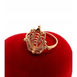 Złoty pierścionek ażurowy Lotos Pr.583 W:3,12gr R.17