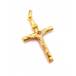 Złota zawieszka Krzyż z Chrystusem PR.585 W:1,18gr InterSKLEP