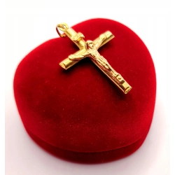 Złota zawieszka Krzyż z Chrystusem PR.585 W:1,18gr InterSKLEP