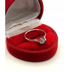 Złoty pierścionek błękitny kamień NOWY PR.585 W:1,79gr R.17 InterSKLEP