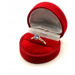 Złoty pierścionek błękitny kamień NOWY PR.585 W:1,79gr R.17 InterSKLEP