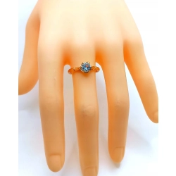 Złoty pierścionek błękitny kamień NOWY PR.585 W:1,79gr R.17 InterSKLEP