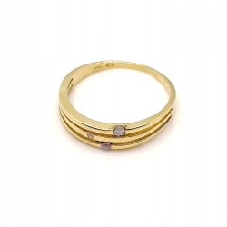 Złoty pierścionek z Cyrkoniami PR.585 W:2,10gr R.15 InterSKLEP
